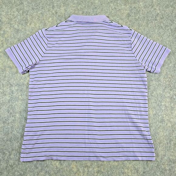 Polo Ralph Lauren Short Sleeve Striped Polo Shirt Lavender Black White XL Logo - Picture 3 of 11